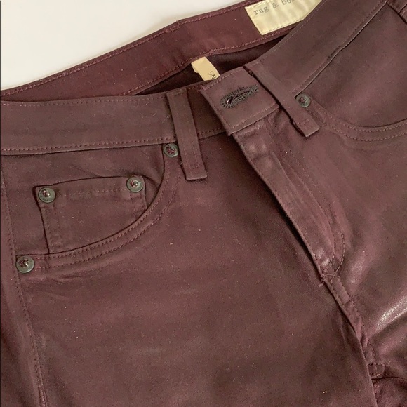 Rag & Bone Jean- Coated Legging- Maroon - Picture 1 of 3
